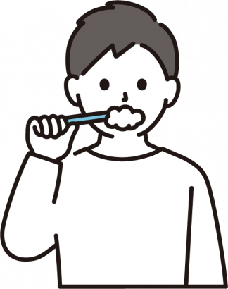 歯磨きをする男性のイラスト