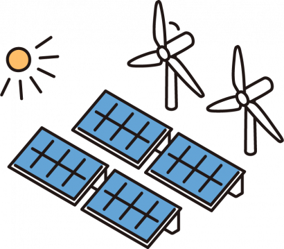 太陽光発電・風力発電のイラスト
