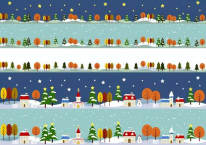 クリスマスや冬景色のラインセット