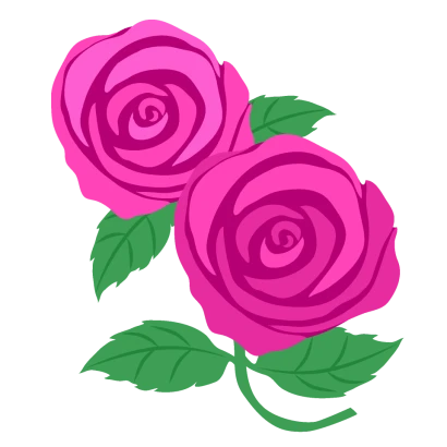 ２つのピンクバラ花