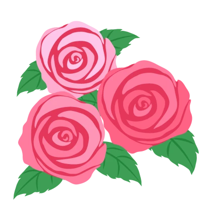 ３つのピンクバラ