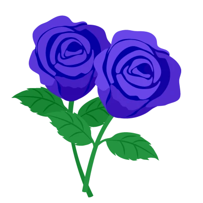 2本の青薔薇