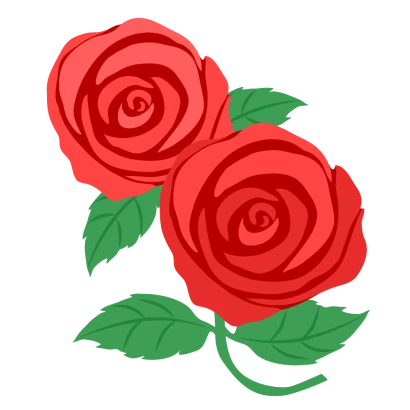 ２つの赤バラ花
