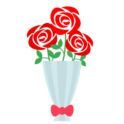 可愛い赤い薔薇の花束