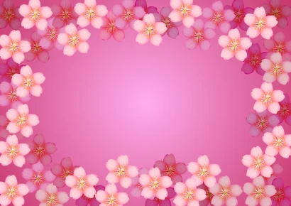 敷き詰められた桜の花フレーム