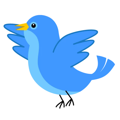 羽ばたく青い鳥のイラスト
