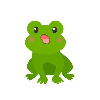 歌うかわいい蛙のイラスト