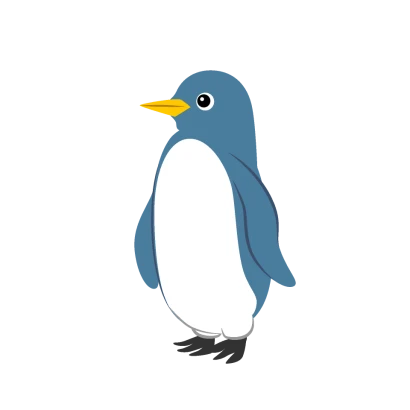 青いペンギンキャラクターのイラスト