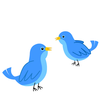 ２羽の青い鳥のイラスト