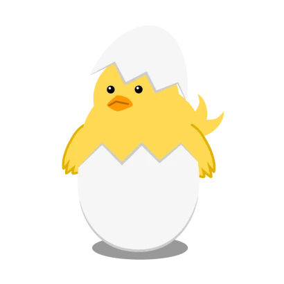 卵から生まれたヒヨコのイラスト