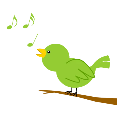 歌う小鳥のイラスト