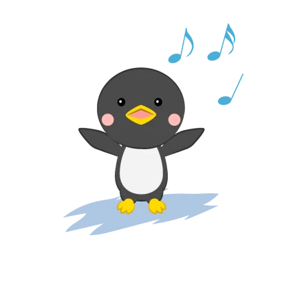 歌うペンギンのイラスト
