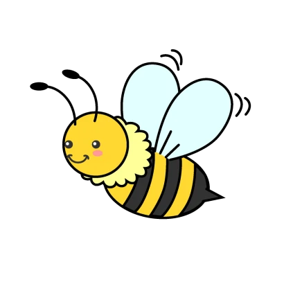 羽ばたく可愛いミツバチのイラスト
