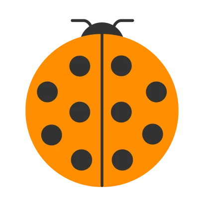シンプルなオレンジ色てんとう虫のイラスト