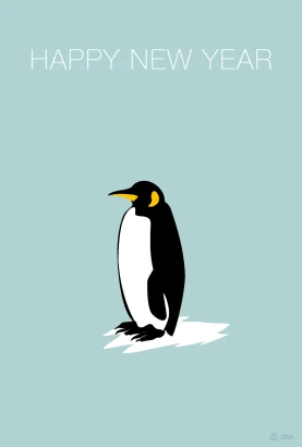 シンプルなペンギンの年賀状のイラスト