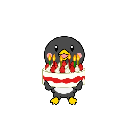 誕生日のペンギンキャラのイラスト