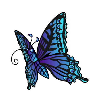 吸う青い蝶のイラスト