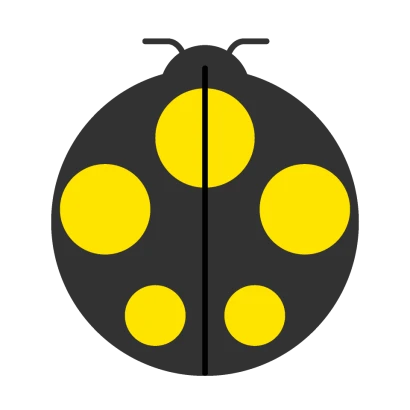 シンプルな黄色斑点のてんとう虫のイラスト