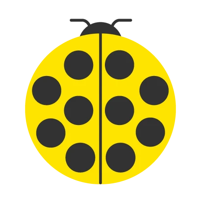 シンプルな黄色てんとう虫のイラスト