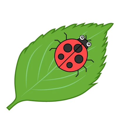 葉っぱのてんとう虫のイラスト