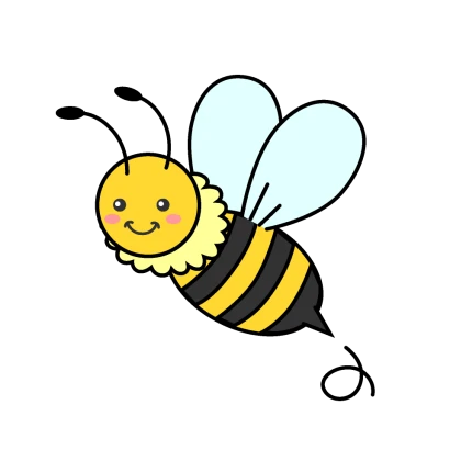 飛ぶ可愛いミツバチのイラスト