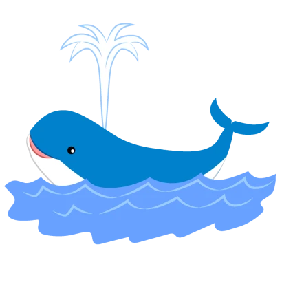 潮を吹くクジラのイラスト