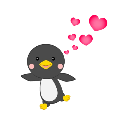 恋するペンギンのイラスト