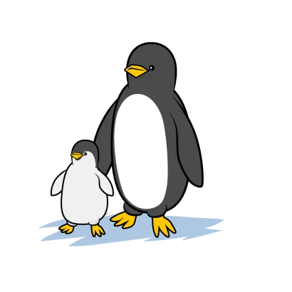 親子のペンギンのイラスト