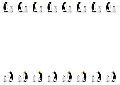 ペンギン親子フレームのイラスト