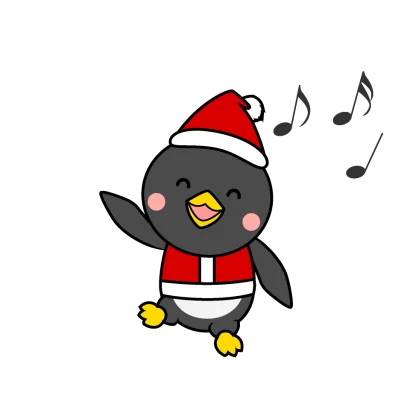 クリスマスのペンギンキャラのイラスト
