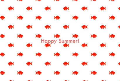 金魚パターンの暑中見舞いのイラスト