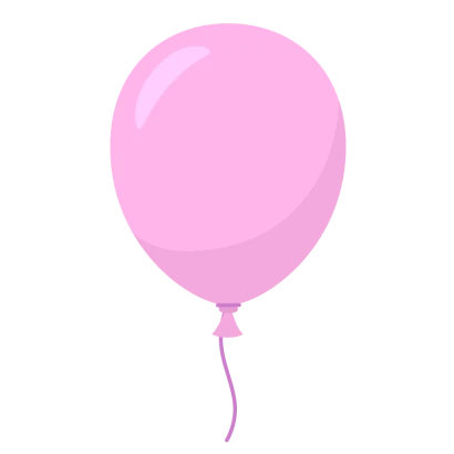 シンプルな薄ピンク風船のイラスト