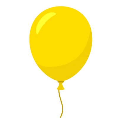 シンプルな黄色風船のイラスト