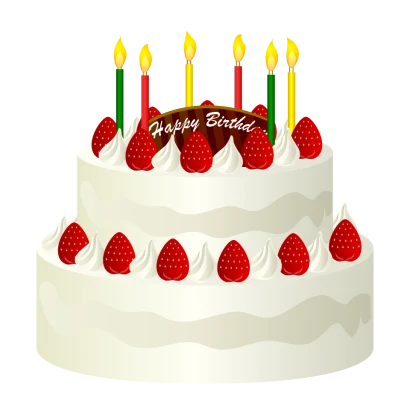 2段の誕生日ケーキのイラスト