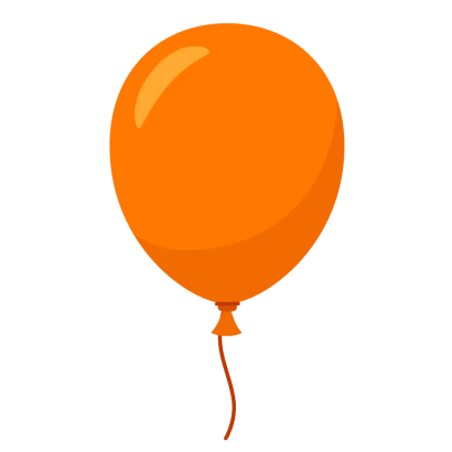 シンプルなオレンジ風船のイラスト
