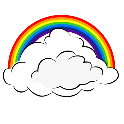 雲と虹のイラスト