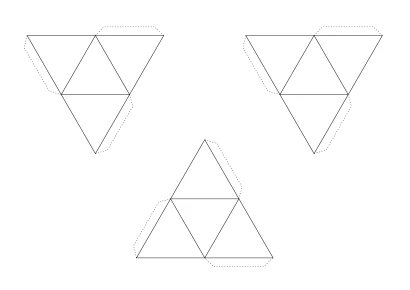四面体展開図のイラスト