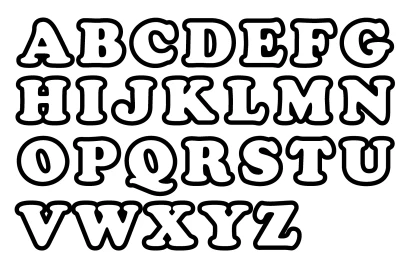 白黒太字ABC表のイラスト