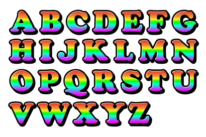 虹色アルファベットのイラスト