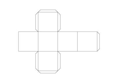 立方体展開図のイラスト