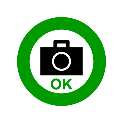 カメラ撮影OKマークのイラスト