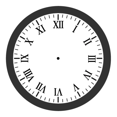 黒枠のローマ数字時計文字盤のイラスト