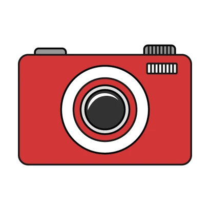 赤いカメラのイラスト