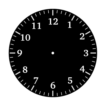 黒い時計文字盤のイラスト