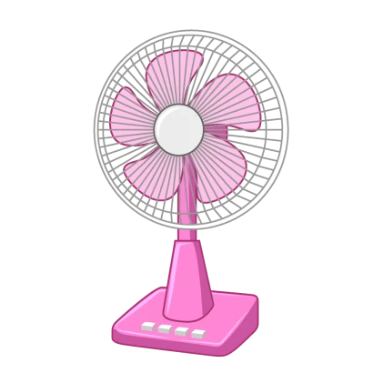 ピンクの扇風機のイラスト