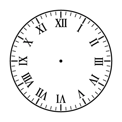 ローマ数字の時計文字盤（背景白）のイラスト
