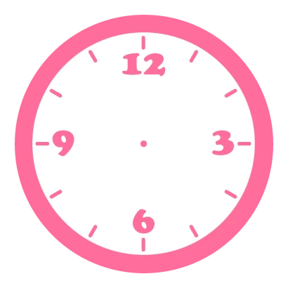 ピンクの時計文字盤のイラスト