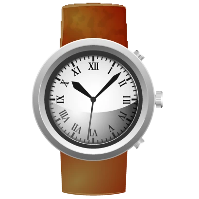 革ベルトの腕時計のイラスト