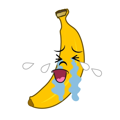 大泣きするバナナキャラのイラスト