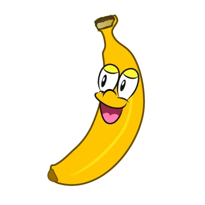 笑顔のバナナキャラのイラスト